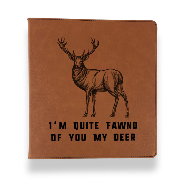 Custom Deer Leather Binder - 1" - Rawhide (Personalized)
