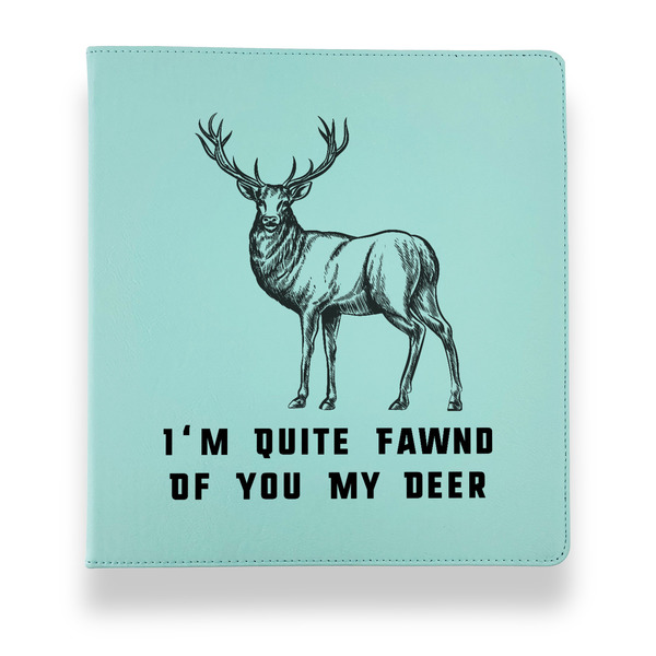Deer Leather Binders - 1" - Teal - Front View