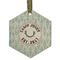 Deer Flat Glass Ornament - Hexagon w/ Name or Text