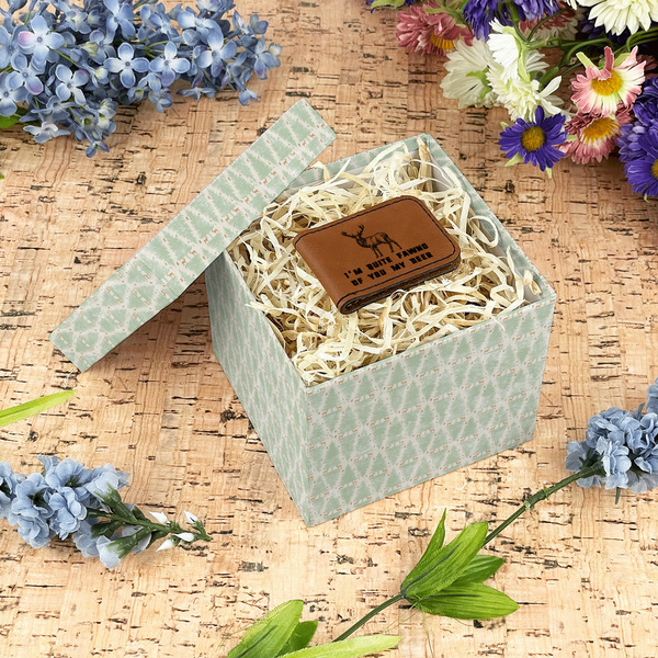 Deer Gift Boxes with Lid - Canvas Wrapped - Small - In Context