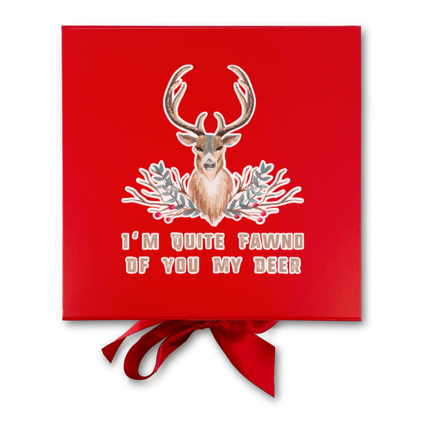 Deer Gift Boxes with Magnetic Lid - Red - Approval
