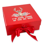 Deer Gift Box with Magnetic Lid - Red (Personalized)