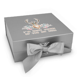 Deer Gift Box with Magnetic Lid - Silver (Personalized)