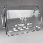 Deer Glass Baking Dish with Truefit Lid - 13in x 9in (Personalized)