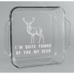 Deer Glass Cake Dish - 8in x 8in (Personalized)