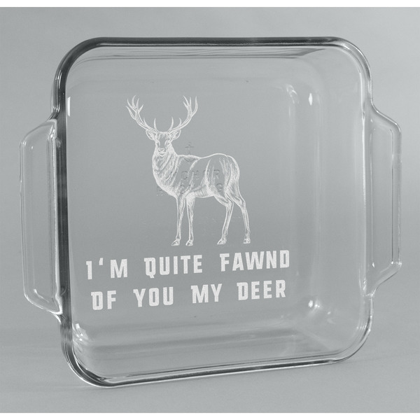 Custom Deer Glass Cake Dish - 8in x 8in (Personalized)