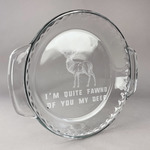 Deer Glass Pie Dish - 9.5in Round (Personalized)