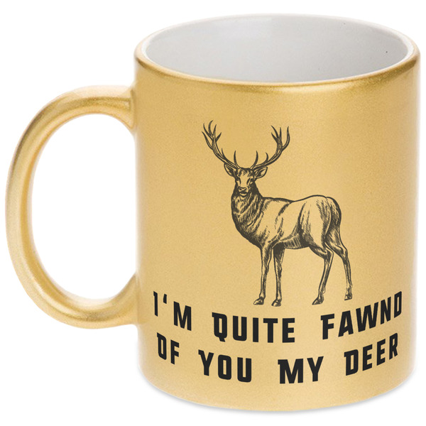 Custom Deer Metallic Gold Mug (Personalized)