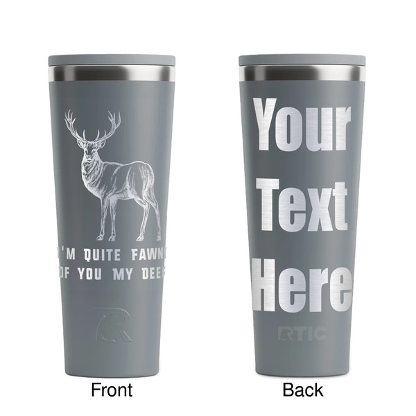 Deer Grey RTIC Everyday Tumbler - 28 oz. - Front and Back