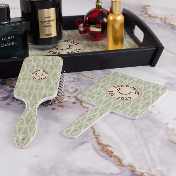 Deer Hair Brush and Hand Mirror - Bathroom Scene