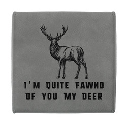 Deer Jewelry Gift Box - Engraved Leather Lid (Personalized)