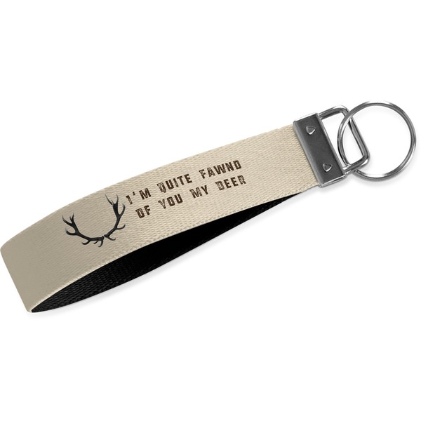 Custom Deer Wristlet Webbing Keychain Fob (Personalized)