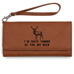 Deer Ladies Leatherette Wallet - Laser Engraved - Rawhide (Personalized)