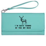 Deer Ladies Leatherette Wallet - Laser Engraved- Teal (Personalized)