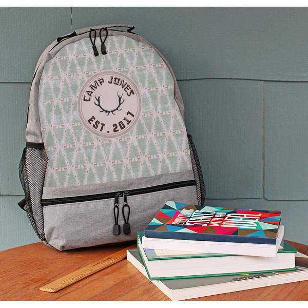 Deer Large Backpack - Gray - On Desk