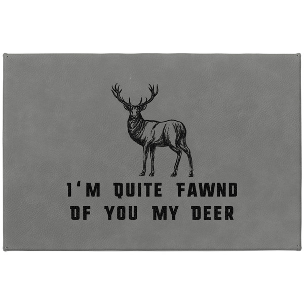 Deer Large Engraved Gift Box with Leather Lid - Approval