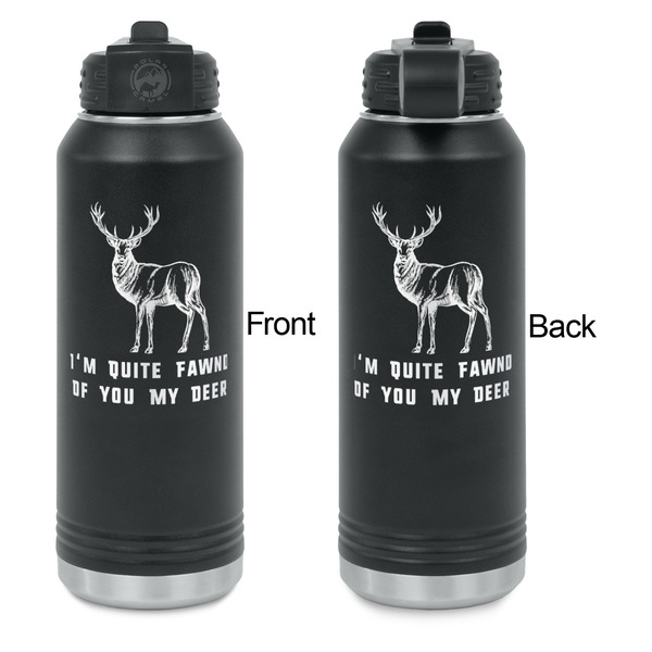 Deer Laser Engraved Water Bottles - Front & Back Engraving - Front & Back View