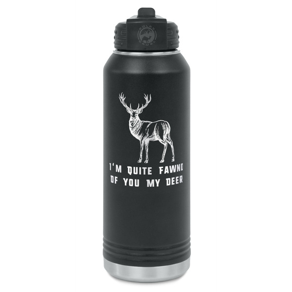 Custom Deer Water Bottle - Laser Engraved - Front (Personalized)