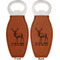 Deer Leather Bar Bottle Opener - Front and Back