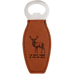 Deer Leatherette Bottle Opener - Double Sided (Personalized)