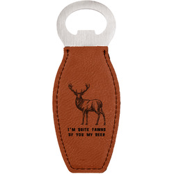 Deer Leatherette Bottle Opener - Double Sided (Personalized)