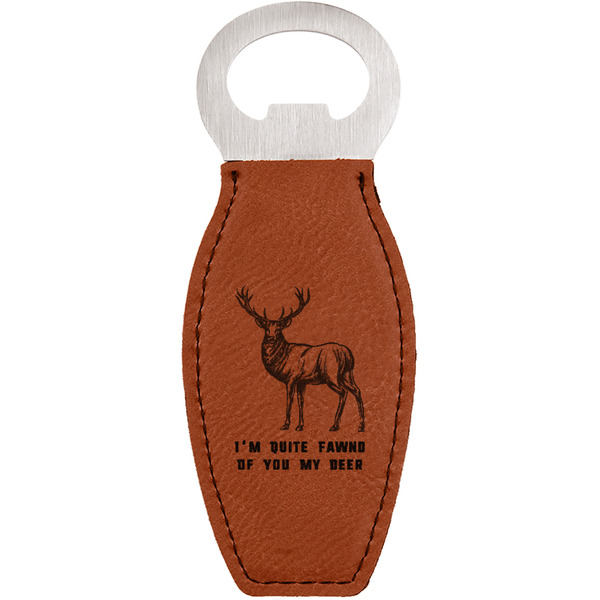 Custom Deer Leatherette Bottle Opener - Double Sided (Personalized)
