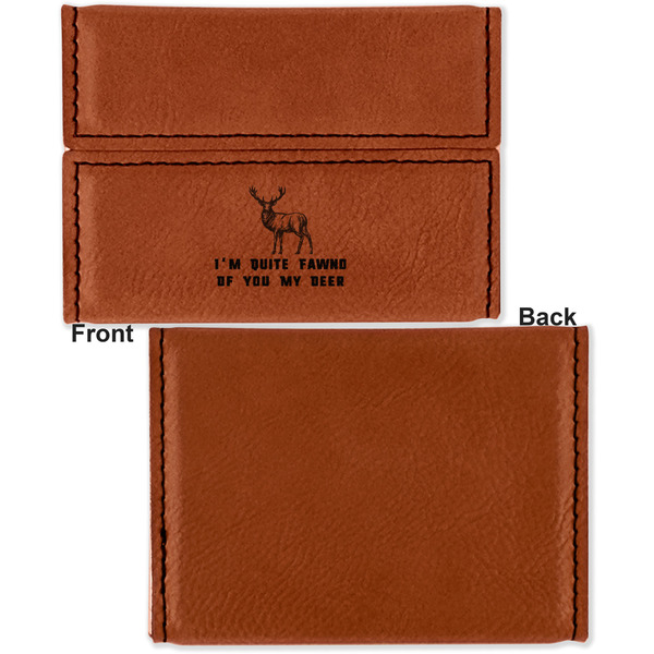 Deer Leather Business Card Holder Front Back Single Sided - Apvl