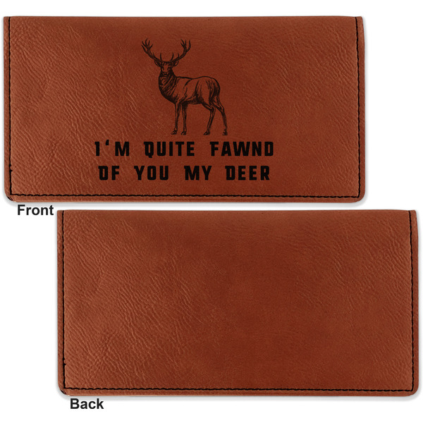 Deer Leather Checkbook Holder Front and Back Single Sided - Apvl