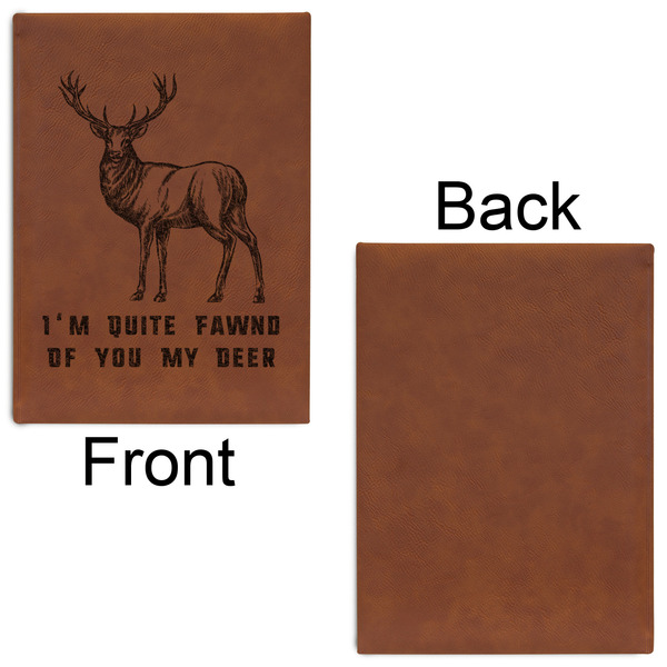 Deer Leatherette Journal - Large - Single Sided - Front & Back View