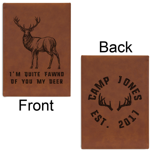 Deer Leatherette Journals - Large - Double Sided - Front & Back View