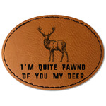 Deer Faux Leather Iron On Patch - Oval (Personalized)