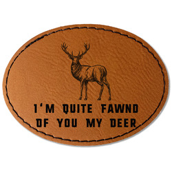 Deer Faux Leather Iron On Patch - Oval (Personalized)
