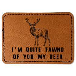 Deer Faux Leather Iron On Patch - Rectangle (Personalized)