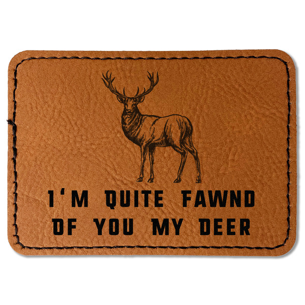 Custom Deer Faux Leather Iron On Patch - Rectangle (Personalized)