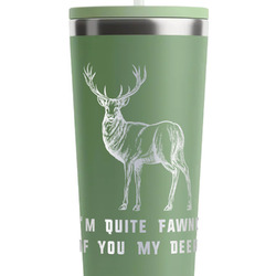 Deer RTIC Everyday Tumbler with Straw - 28oz - Light Green - Double-Sided (Personalized)