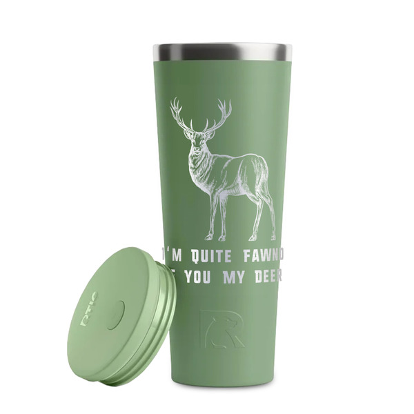 Deer Light Green RTIC Everyday Tumbler - 28 oz. - Lid Off