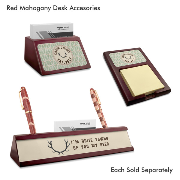 Deer Mahogany Desk Accessories