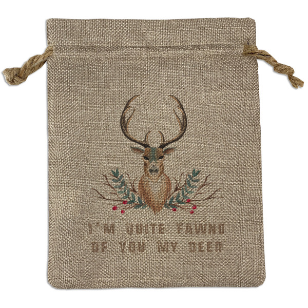Custom Deer Burlap Gift Bag (Personalized)