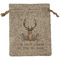 Deer Medium Burlap Gift Bag - Front