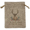 Deer Medium Burlap Gift Bag - Front (Personalized)