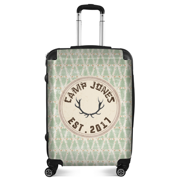 Custom Deer Suitcase - 24" Medium - Checked (Personalized)