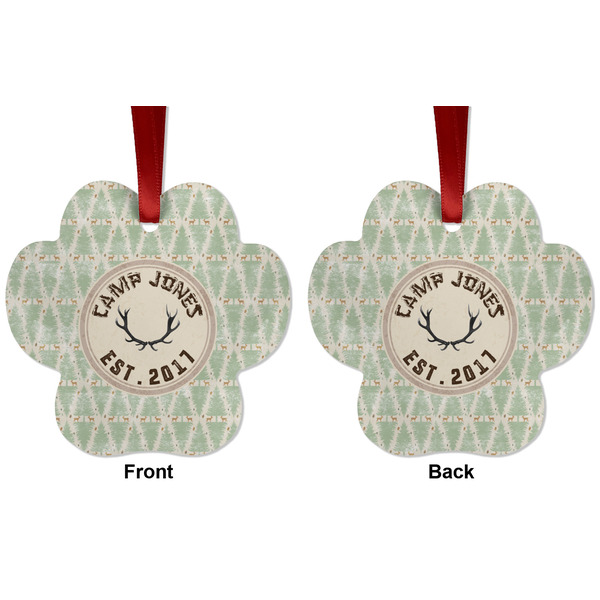 Deer Metal Paw Ornament - Front and Back