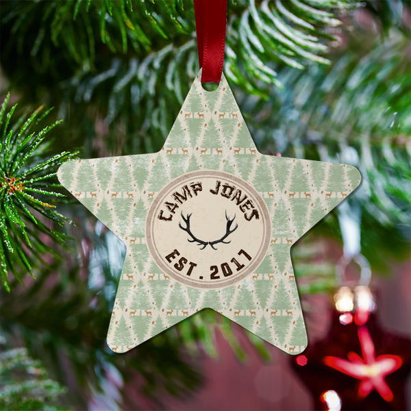 Deer Metal Star Ornament - Lifestyle