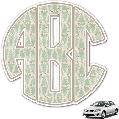 Deer Monogram Car Decal (Personalized)