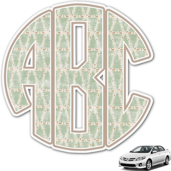 Custom Deer Monogram Car Decal (Personalized)