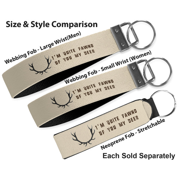 Deer Multiple Key Ring comparison sizes