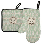 Deer Left Oven Mitt & Pot Holder Set w/ Name or Text