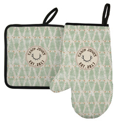 Deer Left Oven Mitt & Pot Holder Set w/ Name or Text