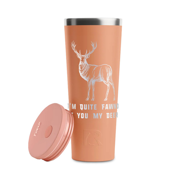 Deer Peach RTIC Everyday Tumbler - 28 oz. - Lid Off