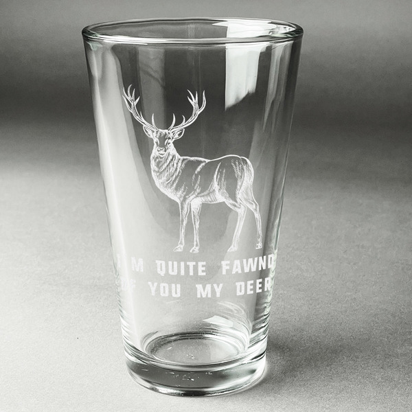 Custom Deer Pint Glass - Engraved (Single) (Personalized)